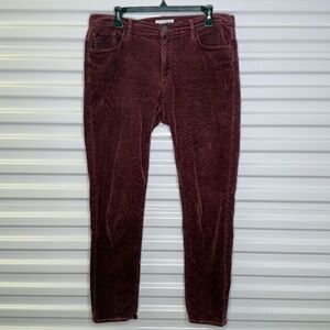 Loft Burgundy Classic 5 Pocket Soft Corduroy Cotton Blend Pants Size Wmns 31/12